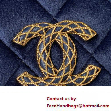 Chanel Clutch with Chain in VELVET AP3363 navy 2023