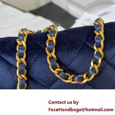 Chanel Clutch with Chain in VELVET AP3363 navy 2023