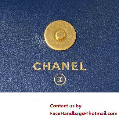 Chanel Clutch with Chain in VELVET AP3363 navy 2023