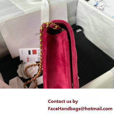 Chanel Clutch with Chain in VELVET AP3363 pink 2023