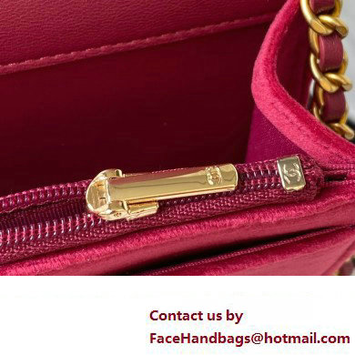 Chanel Clutch with Chain in VELVET AP3363 pink 2023