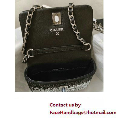 Chanel Crystals Mini Flap Bag Black 2023