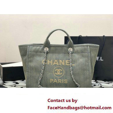 Chanel Deauville Large Shopping Bag Washed Denim 2023