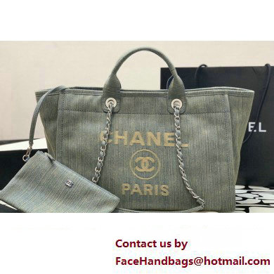 Chanel Deauville Large Shopping Bag Washed Denim 2023