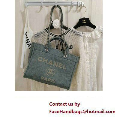 Chanel Deauville Medium Shopping Bag Washed Denim 2023