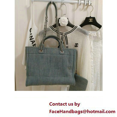 Chanel Deauville Medium Shopping Bag Washed Denim 2023