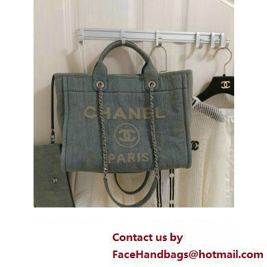 Chanel Deauville Medium Shopping Bag Washed Denim 2023