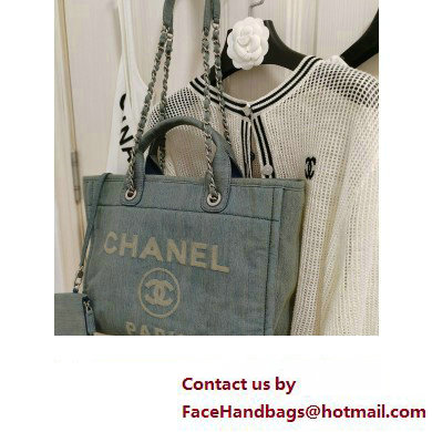 Chanel Deauville Medium Shopping Bag Washed Denim 2023