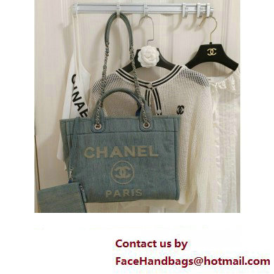 Chanel Deauville Medium Shopping Bag Washed Denim 2023