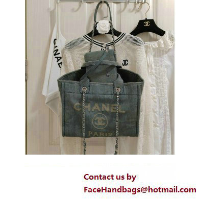 Chanel Deauville Medium Shopping Bag Washed Denim 2023