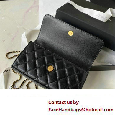 Chanel Flap Phone Holder with Chain in Lambskin AP3426 black 2023