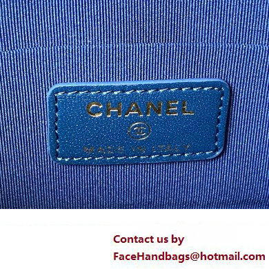 Chanel Flap Phone Holder with Chain in Lambskin AP3426 blue 2023