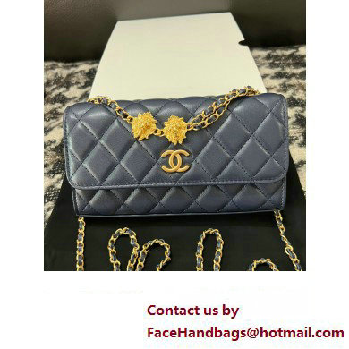 Chanel Flap Phone Holder with Chain in Lambskin navy AP3426 2023