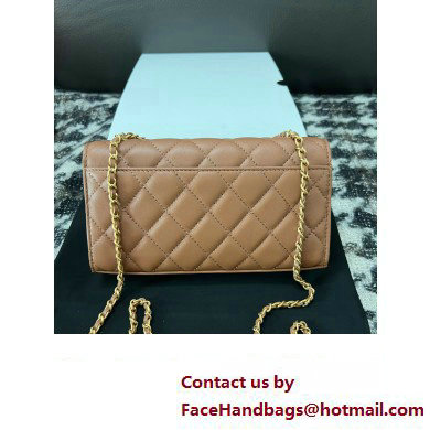 Chanel Flap Phone Holder with Chain in Lambskin tan AP3426 2023