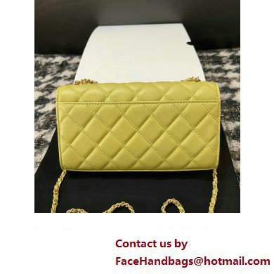 Chanel Flap Phone Holder with Chain in Lambskin yellow AP3426 2023