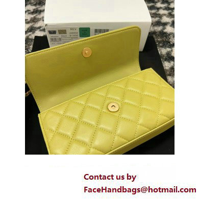 Chanel Flap Phone Holder with Chain in Lambskin yellow AP3426 2023