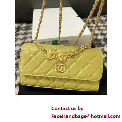 Chanel Flap Phone Holder with Chain in Lambskin yellow AP3426 2023