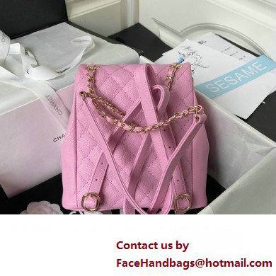 Chanel Grained Calfskin Backpack Bag AS3860 Pink 2023