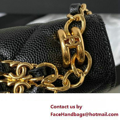 Chanel Grained Calfskin Wallet On Chain WOC Bag AP3021 Black 2023