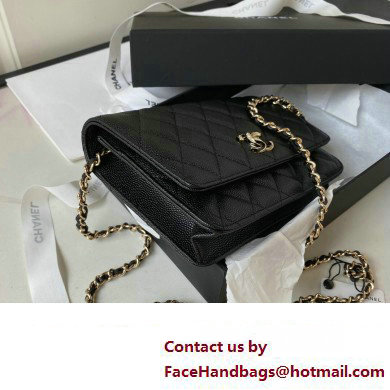 Chanel Grained Calfskin Wallet On Chain WOC Bag AP3336 Black 2023