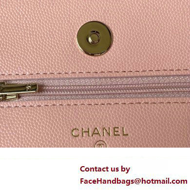 Chanel Grained Calfskin Wallet On Chain WOC Bag AP3336 Pink 2023