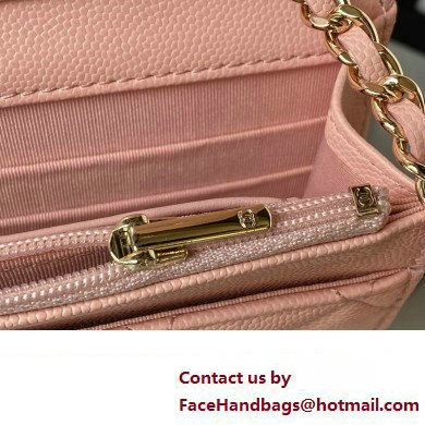 Chanel Grained Calfskin Wallet On Chain WOC Bag AP3336 Pink 2023