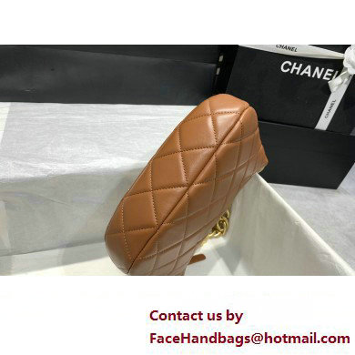 Chanel Hobo Handbag in Lambskin AS4220 tan 2023 - Click Image to Close