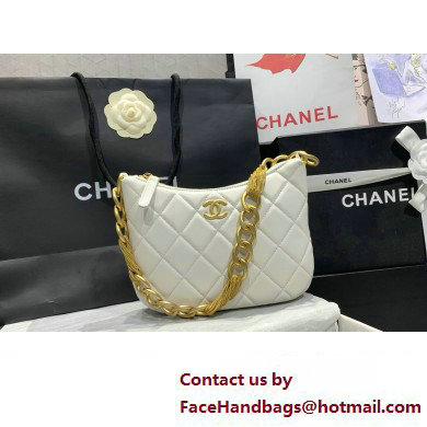 Chanel Hobo Handbag in Lambskin AS4220 white 2023