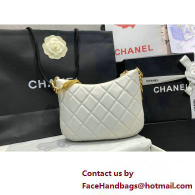 Chanel Hobo Handbag in Lambskin AS4220 white 2023