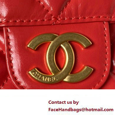 Chanel Hobo Handbag in Shiny Crumpled Lambskin AS4322 RED 2023