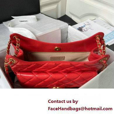 Chanel Hobo Handbag in Shiny Crumpled Lambskin AS4322 RED 2023