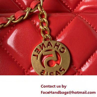 Chanel Hobo Handbag in Shiny Crumpled Lambskin AS4322 RED 2023