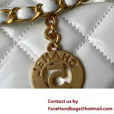 Chanel Hobo Handbag in Shiny Crumpled Lambskin AS4322 WHITE 2023