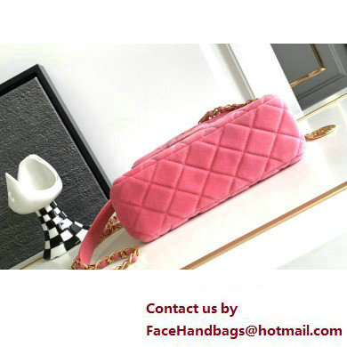 Chanel Hobo Handbag in VELVET AS4322 PINK 2023