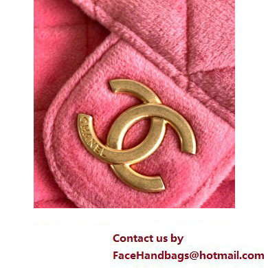 Chanel Hobo Handbag in VELVET AS4322 PINK 2023