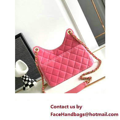 Chanel Hobo Handbag in VELVET AS4322 PINK 2023