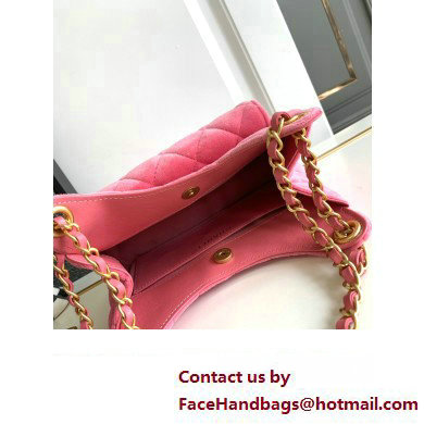 Chanel Hobo Handbag in VELVET AS4322 PINK 2023