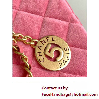 Chanel Hobo Handbag in VELVET AS4322 PINK 2023