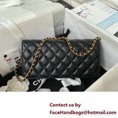 Chanel Lambskin Clutch with Chain Bag AP3363 Black 2023