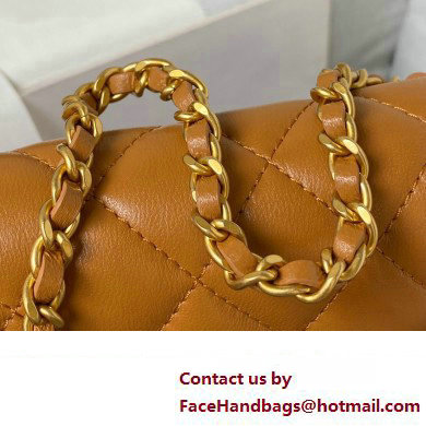 Chanel Lambskin Clutch with Chain Bag AP3363 Brown 2023