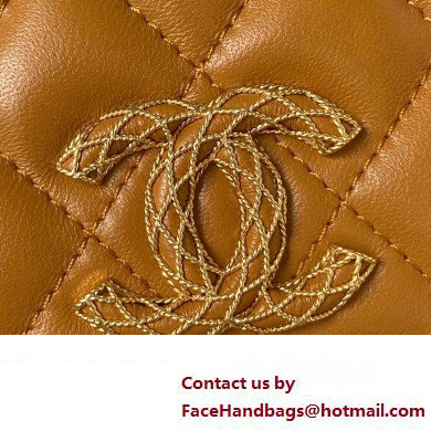 Chanel Lambskin Clutch with Chain Bag AP3363 Brown 2023