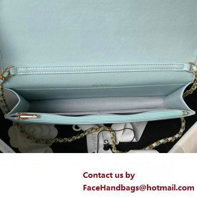 Chanel Lambskin Clutch with Chain Bag AP3363 Cyan 2023