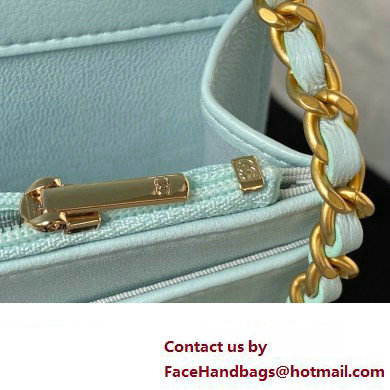 Chanel Lambskin Clutch with Chain Bag AP3363 Cyan 2023