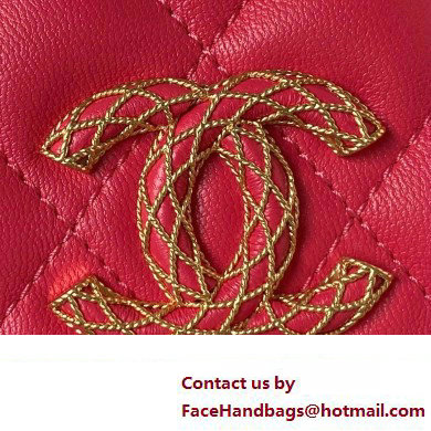 Chanel Lambskin Clutch with Chain Bag AP3363 Fuchsia 2023