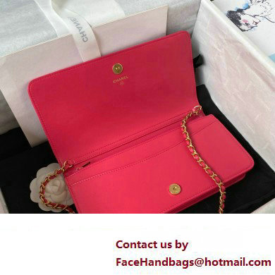 Chanel Lambskin Clutch with Chain Bag AP3363 Fuchsia 2023