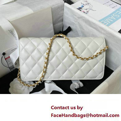 Chanel Lambskin Clutch with Chain Bag AP3363 White 2023