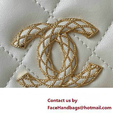 Chanel Lambskin Clutch with Chain Bag AP3363 White 2023