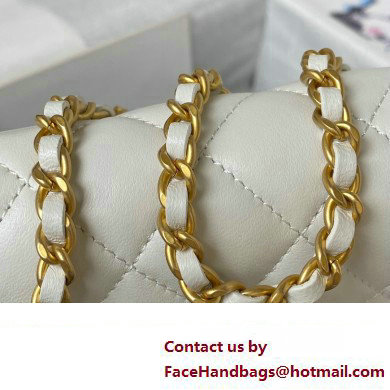 Chanel Lambskin Clutch with Chain Bag AP3363 White 2023