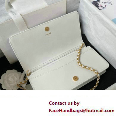 Chanel Lambskin Clutch with Chain Bag AP3363 White 2023