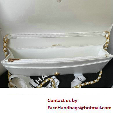 Chanel Lambskin Clutch with Chain Bag AP3363 White 2023